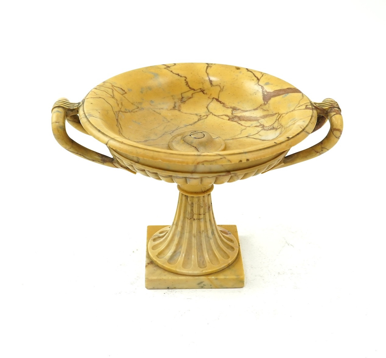 An Italian Grand Tour sculpted sienna marble tazza, c.1830